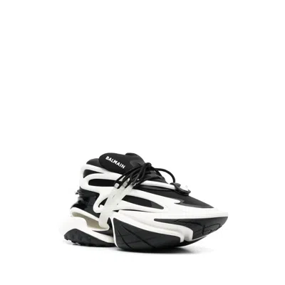 Balmain Unicorn Low-top Sneakers In Neoprene And Leather In Black