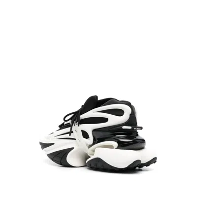 Balmain Unicorn Low-top Sneakers In Neoprene And Leather In Black