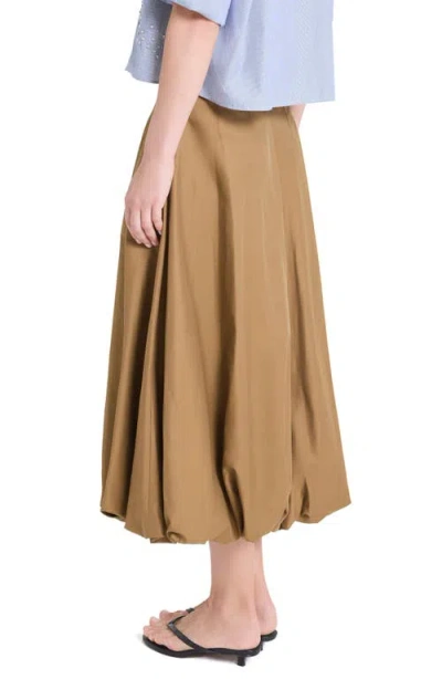 Twp Full Intentions Bubble Hem Midi Skirt In Brown
