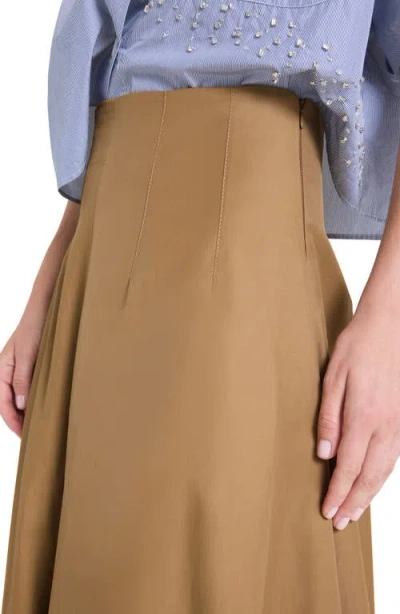 Twp Full Intentions Bubble Hem Midi Skirt In Brown