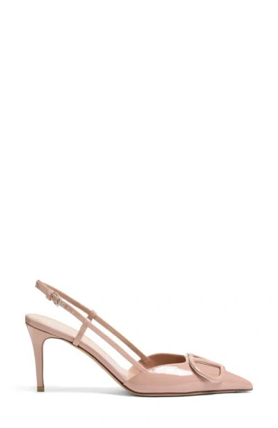 Valentino Garavani Vlogo Pointed Toe Slingback Pump In Neutral