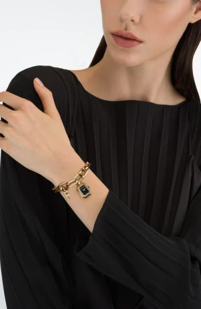 Ferragamo 'f' Charm Bracelet Watch, 16mm X 21mm In Gold