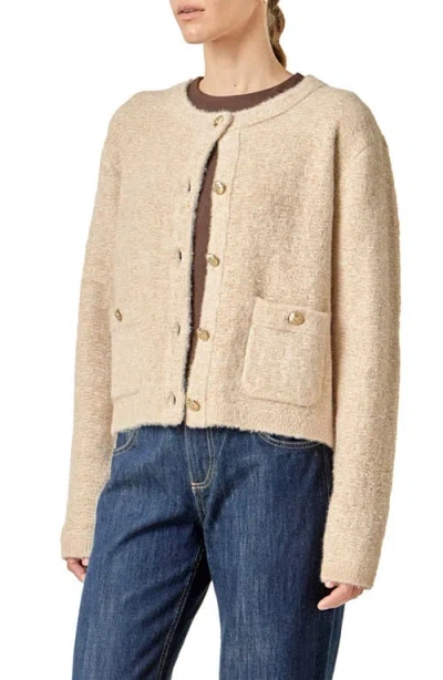 English Factory Textured Cardigan In Neutral