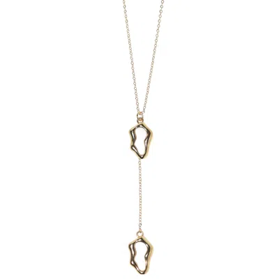 Studio Baloge Women's Gold / White Oceane Lariat Necklace In Gold