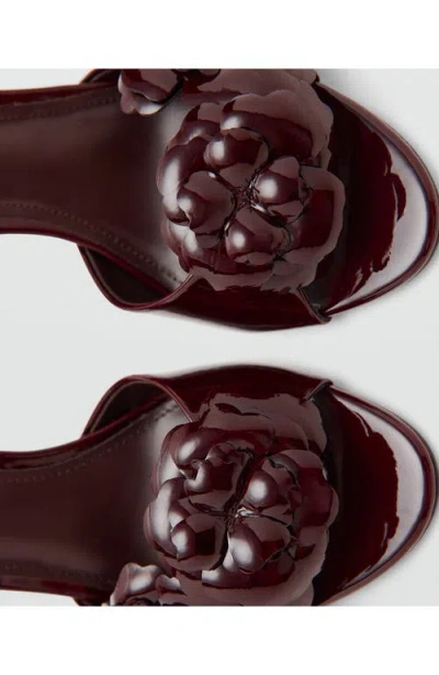 Mango Flora Petals Slide Sandal In Brown