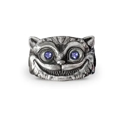 Perry Gargano Women's Silver / Purple The Cheshire Cat ~ Alice In Wonderland Ring - Sterling Silver - Amethyst Men In Silver