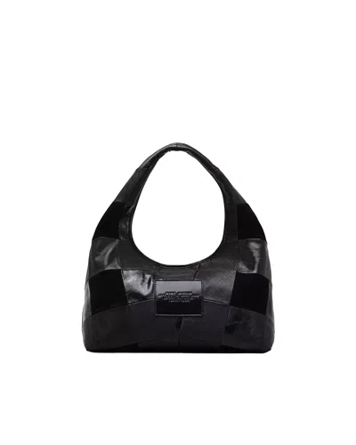 Marc Jacobs Borsa A Spalla The Suede Patchwork Sack Bag Black Multi In Brown