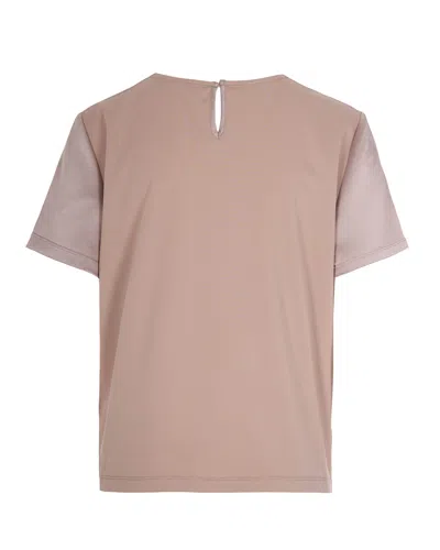 Weekend Max Mara Crew-neck Button-closure Top In Neutral