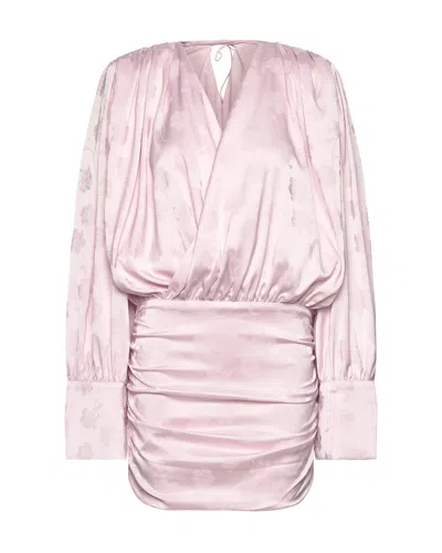 Rotate Birger Christensen Mini Abito Ls Orchid Ice In Pink