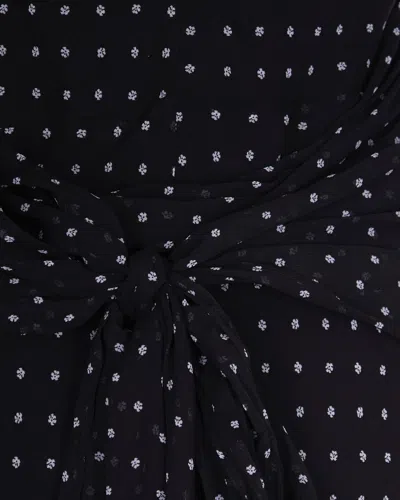 Rotate Birger Christensen Abito Lungo Con Stampa Floreale Nero In Black