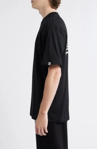 Icecream Outline Graphic Oversize T-shirt In Black