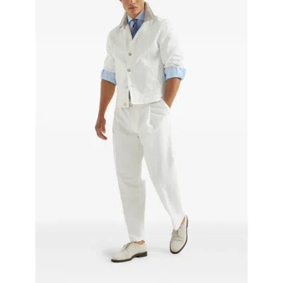 Brunello Cucinelli Spread-collar Shirt In Blue