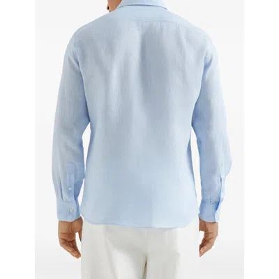Brunello Cucinelli Spread-collar Shirt In Blue