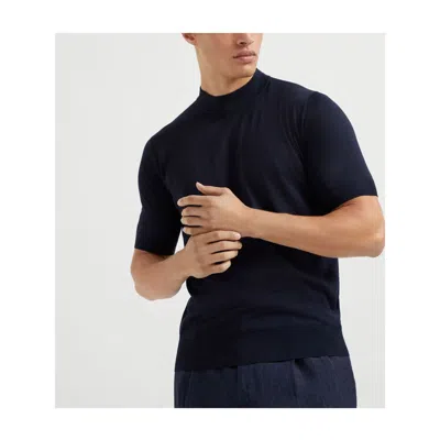 Brunello Cucinelli Blue T-shirts & Vests - T-shirts Men In Blue