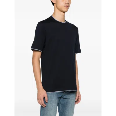 Brunello Cucinelli Black T-shirts & Vests - T-shirts Men In Blue