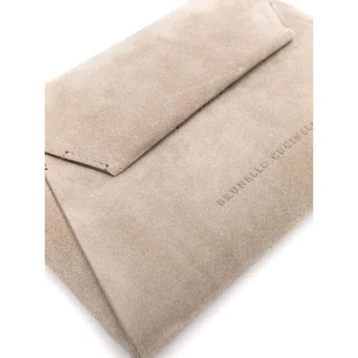 Brunello Cucinelli Grey Clutch Bags Women In Neutral