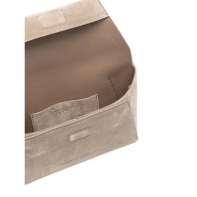 Brunello Cucinelli Grey Clutch Bags Women In Neutral