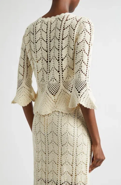 Zimmermann Awaken Scalloped Crocheted Cotton Top In Neutral