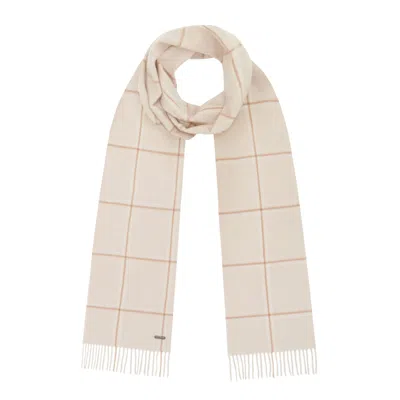 Hortons England Women's Neutrals Tartan Cream Check Scarf In Pink