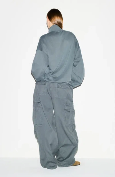 Skims Boyfriend Fleece Slouchy Turtleneck Pullover Sweatshirt In Gray