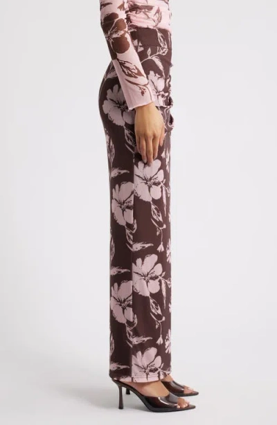 Petal And Pup Petal & Pup Navida Ruched Mesh Midi Skirt In Brown