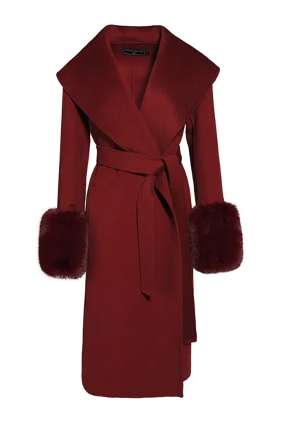 Hortons England Women's Red Belmont Cashmere Coat Burgundy In Red