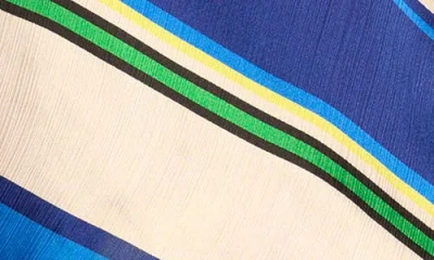 Ramy Brook Delara Stripe Satin One-shoulder Top In Blue