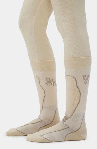 Halfdays Light Cushion Ski Merino Wool Blend Crew Socks In White