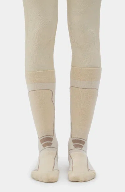 Halfdays Light Cushion Ski Merino Wool Blend Crew Socks In White