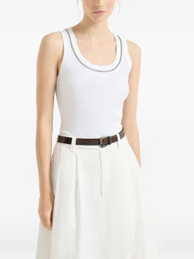Brunello Cucinelli Women Cotton Tank Top In White