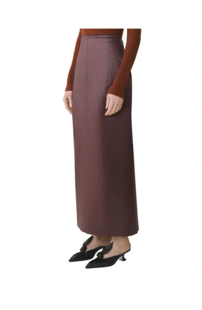 Lanvin Straight Skirt In Cotton And Viscose In Brown