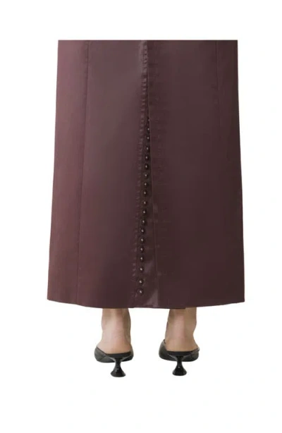 Lanvin Straight Skirt In Cotton And Viscose In Brown