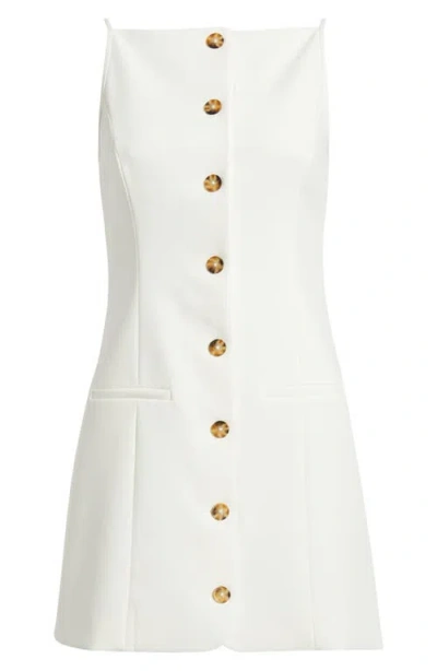 French Connection Azra Square Neck Twill Minidress In White