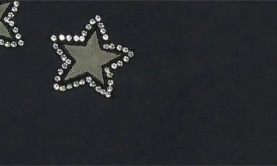 Alice And Olivia Cindy Embellished Star Cropped T-shirt In Black