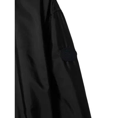 Burberry Nylon Parka With Elastic Cuffs And High Collar In Black