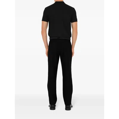 Burberry Eddie Short-sleeved Polo Shirt In Black