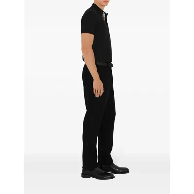 Burberry Eddie Short-sleeved Polo Shirt In Black