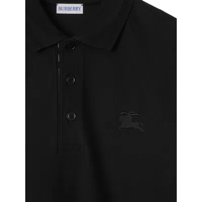 Burberry Eddie Short-sleeved Polo Shirt In Black