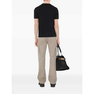 Burberry Ekd Embroidered Checked-band T-shirt In Black