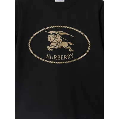 Burberry Black T-shirt With Equestrian Knight Design