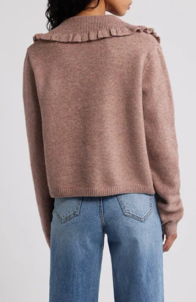 Petal And Pup Petal & Pup Carmello Frill Collar Cardigan In Brown