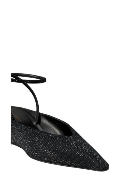 Tory Burch Crystal-embellished Leather Wedge Pumps In Black