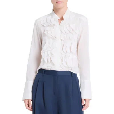 Twp Patti Ruffle Button-front Shirt In Neutral