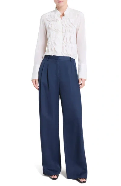 Twp Patti Ruffle Button-front Shirt In Neutral
