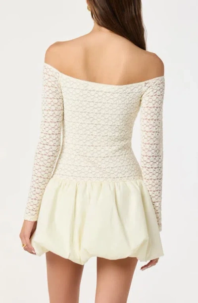 Astr The Label Off The Shoulder Bubble Minidress In White