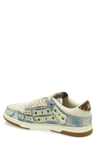 Amiri Skel Top Low Embellished Sneakers In Blue