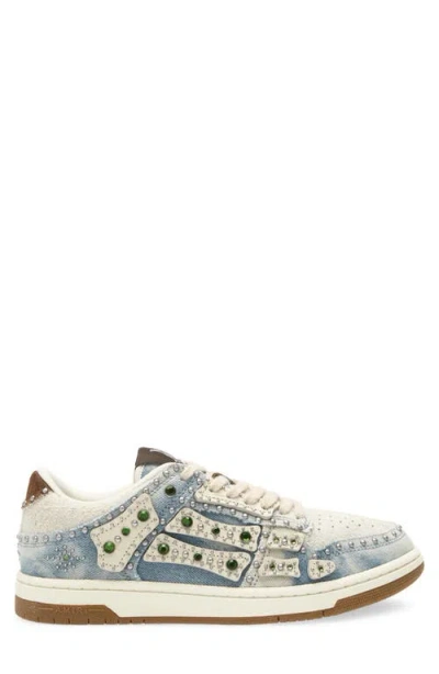 Amiri Skel Top Low Embellished Sneakers In Blue