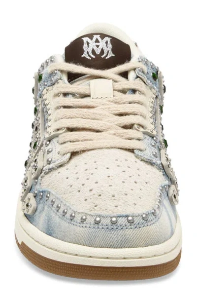 Amiri Skel Top Low Embellished Sneakers In Blue