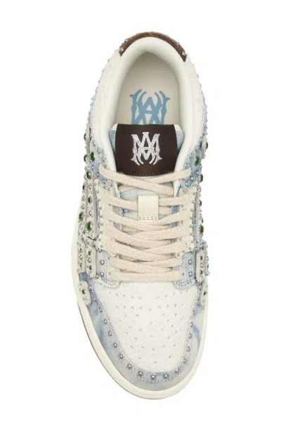 Amiri Skel Top Low Embellished Sneakers In Blue