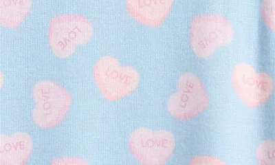 Pj Salvage Peachy Heart Print Jersey Pajamas In Blue